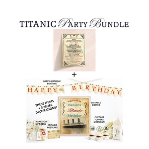 Titanic Party Supplies Printable Titanic Party Pack Titanic Etsy