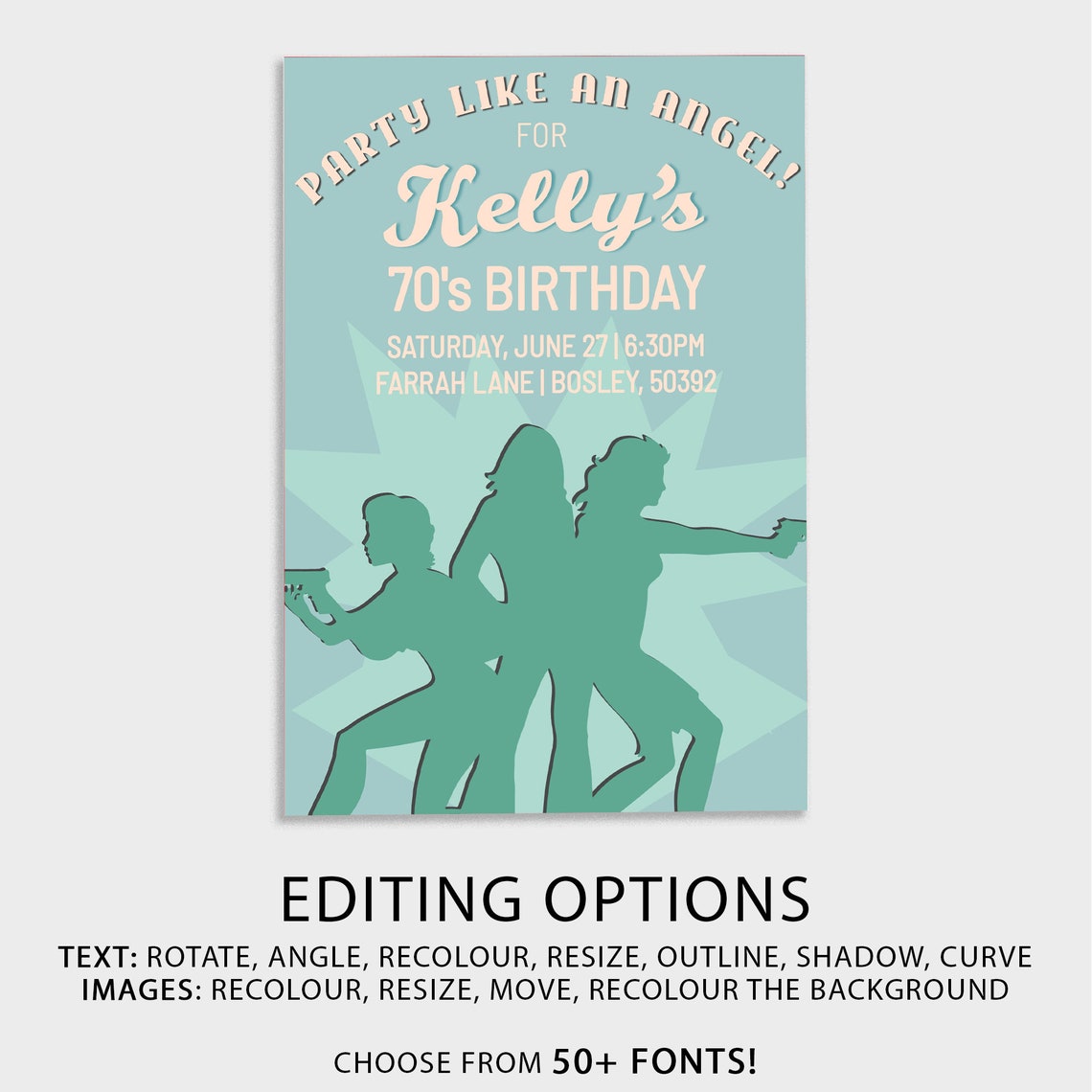 Printable 70s Party Theme Invitation Template Disco Party | Etsy