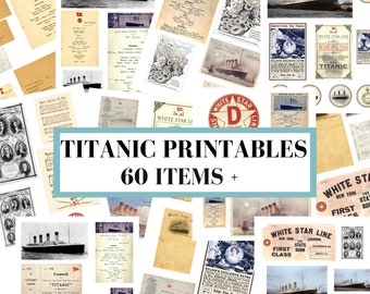Titanic Journal Printables, Titanic Digital Collage Sheets, Vintage Scrapbooking Ephemera, Titanic Downloads