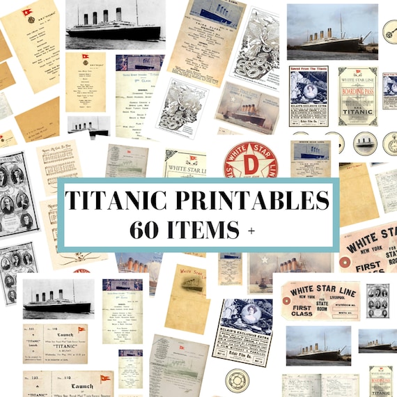 Titanic Journal Printables Titanic Digital Collage Sheets | Etsy
