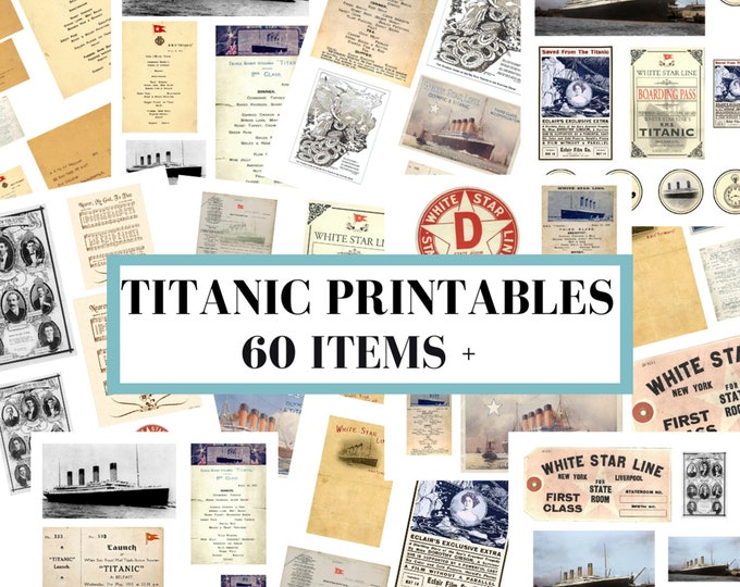 Titanic Journal Printables, Titanic Digital Collage Sheets, Vintage ...