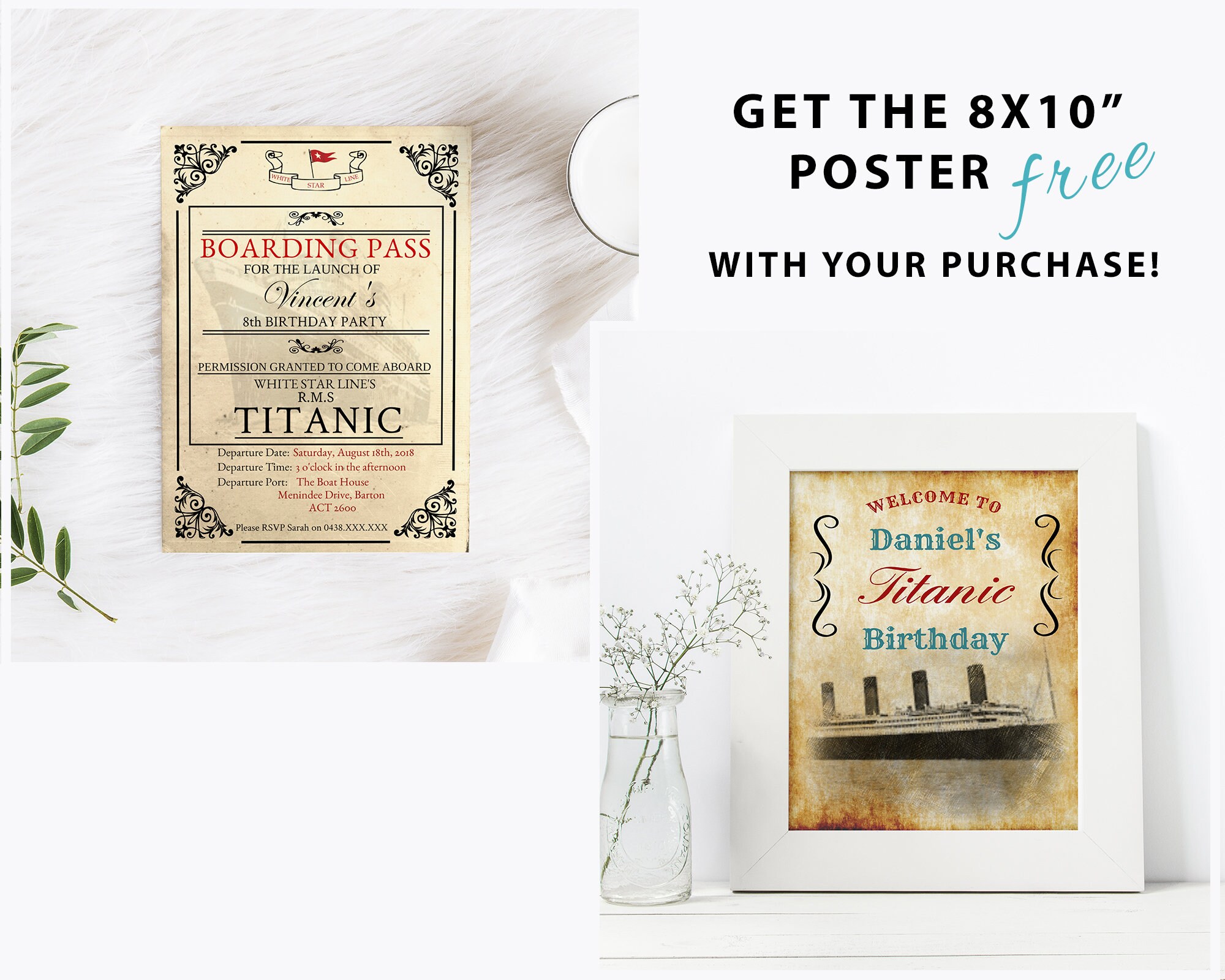 Titanic Birthday Party Invitation Printable Titanic Themed | Etsy