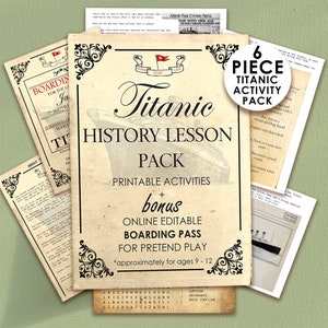 Titanic Party Games, Homeschool Lesson, History Lesson Plan, Printable Titanic Lesson Plan, Kids Pretend Play, Homeschool Curriculum History