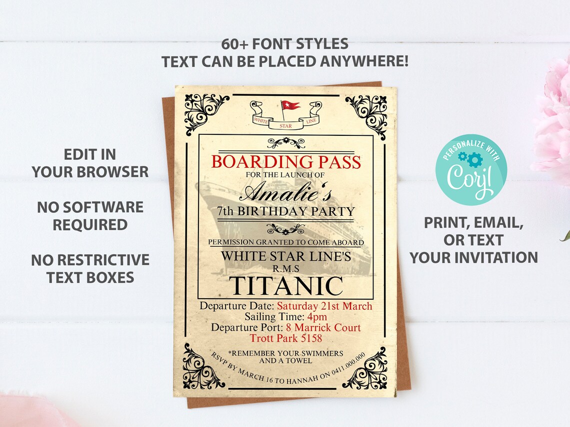 Titanic Party Decorations Bundle Titanic Birthday Etsy Australia