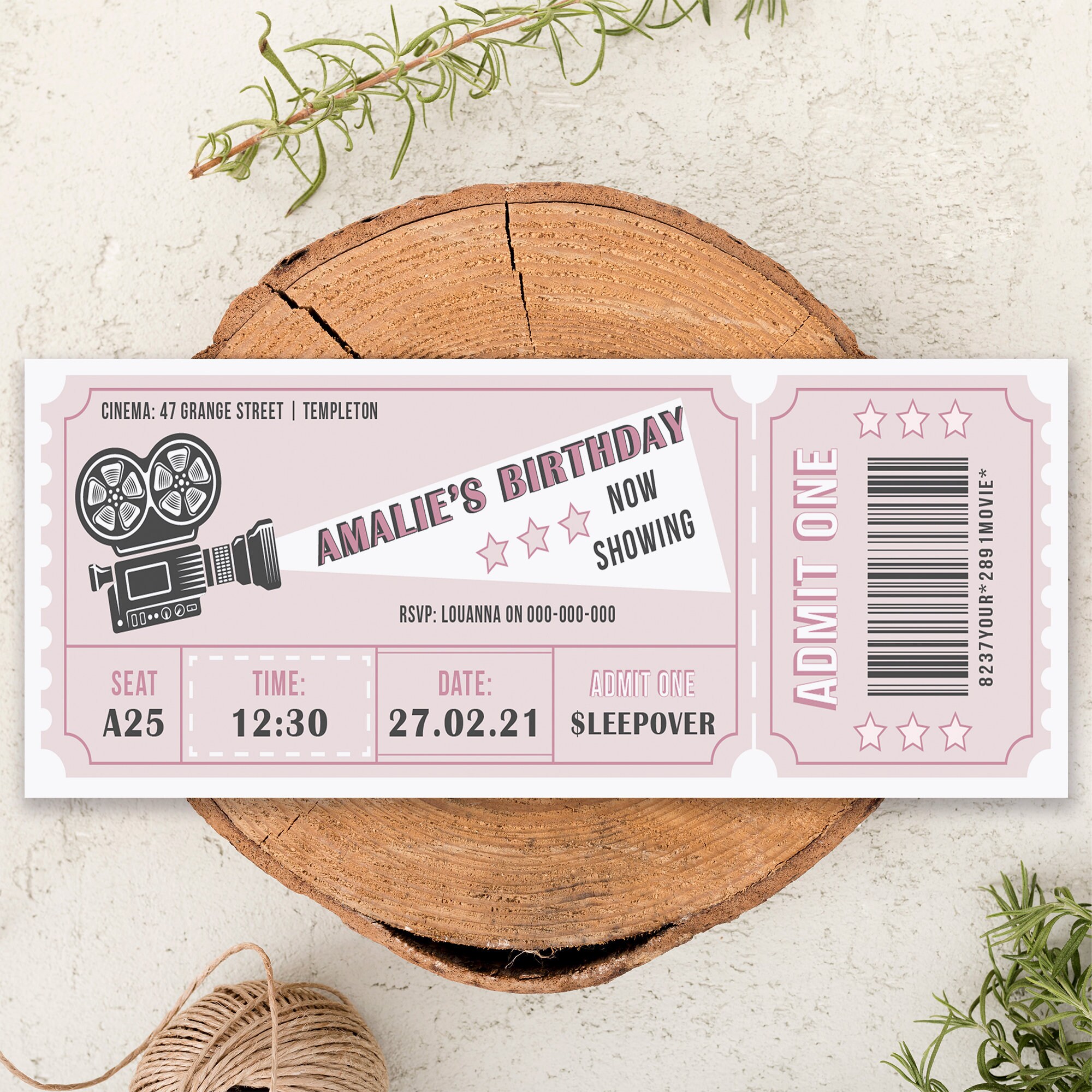 Admit One Ticket Invitation