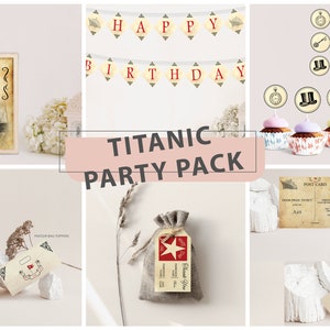 Titanic Party Supplies, Printable Titanic Party Pack, Titanic Birthday Party Decorations, Titanic Themed Party, Vintage Nautical Party Pack