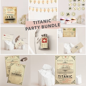 Titanic Party Decorations Bundle, Titanic Birthday Decorations, Titanic Party Invitations, Titanic Themed Wedding, Titanic Party Decoration