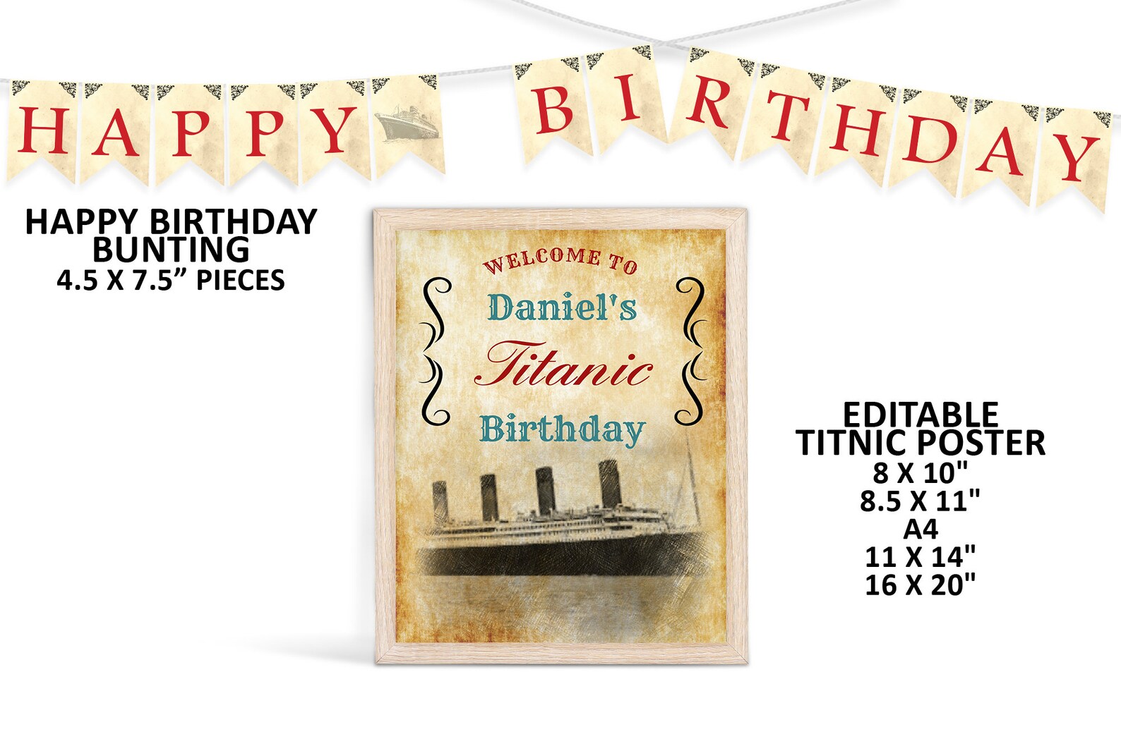 Titanic Party Decorations Bundle Titanic Birthday Etsy Australia