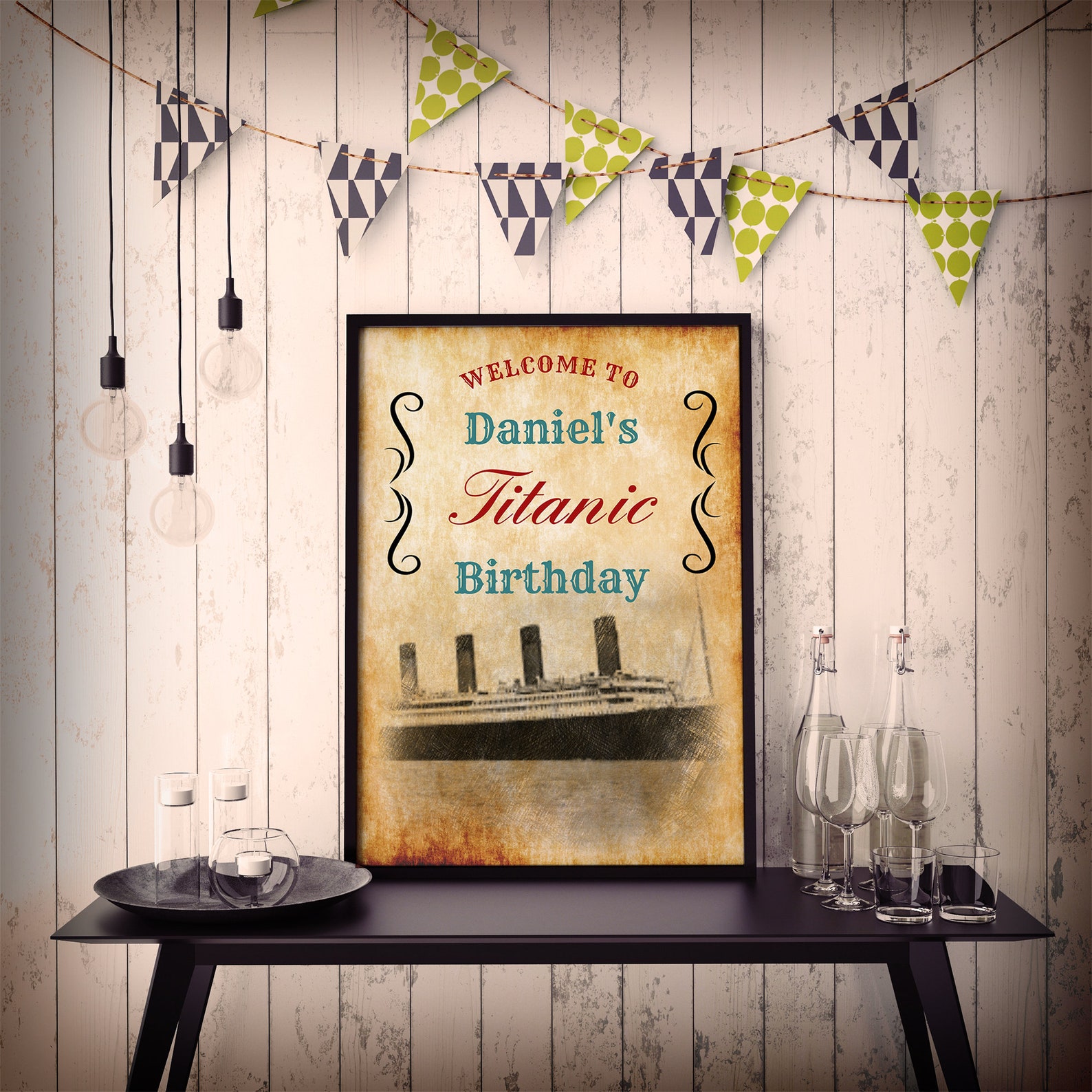 Titanic Birthday Party Poster DIGITAL Titanic Party Etsy
