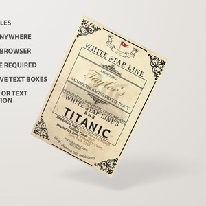Titanic Boarding Pass Printable Template Kids Titanic - Etsy Australia