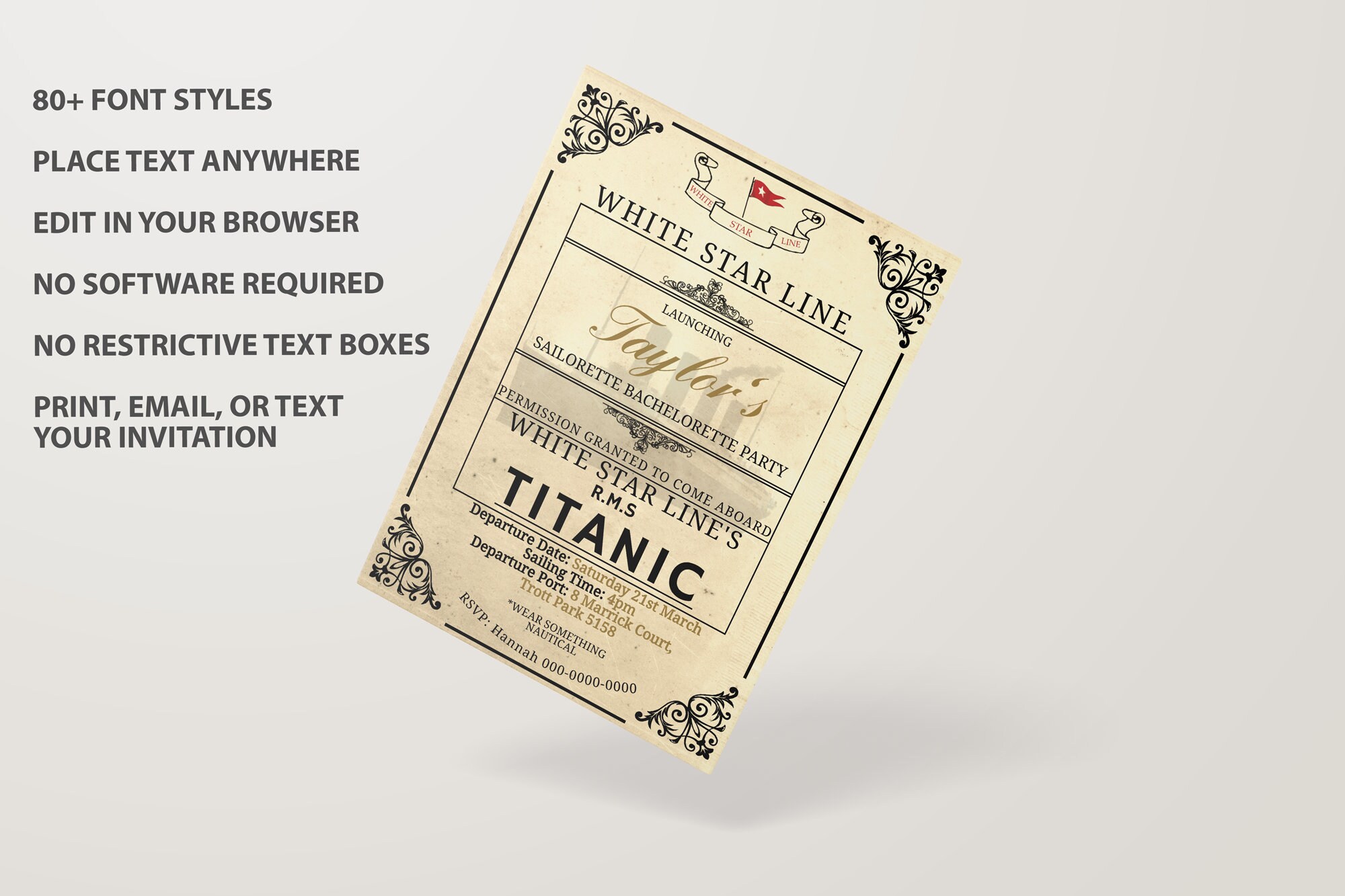 Titanic Boarding Pass Printable Template Kids Titanic - Etsy Australia