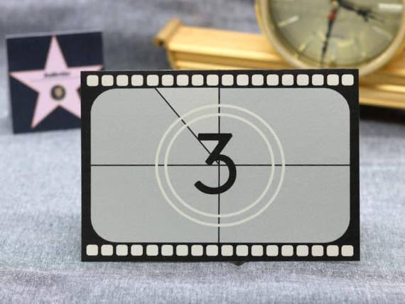Old Hollywood Party Table Numbers, Movie Wedding Table Numbers Film Reel Style, Printable Movie Themed Wedding Table Decor Il_570xn