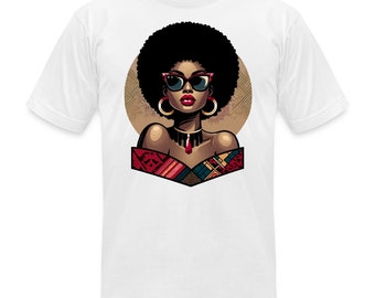 Afrocentric Fashion Tee: Empowerment Icon Graphic Print