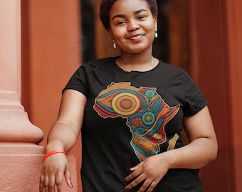 Vibrant Africa Map T-Shirt: Colorful African Art Tee