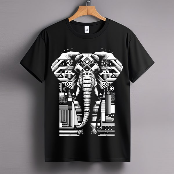 Tribal Elephant T-Shirt, Safari Animal Shirt, Elephant Shirts, Animal T-Shirt, Elephant Graphic Tee, Wildlife T-Shirt, Animal Lover Gifts