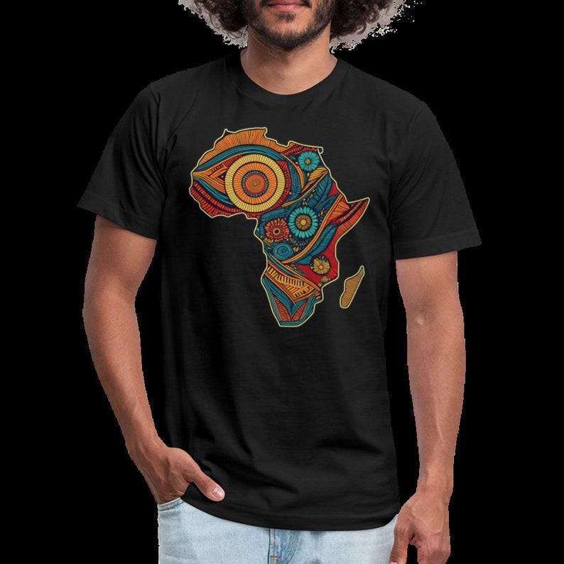 Vibrant Africa Map T-shirt: Colorful African Art Tee - Etsy
