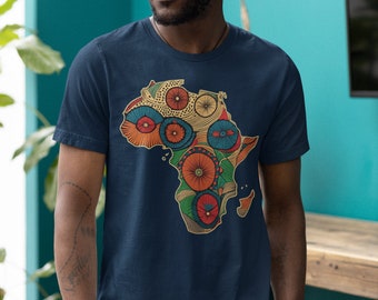 Colorful African Map T-Shirt: Cultural Heritage Tee