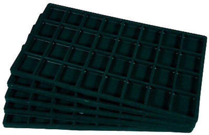 LOT OF 6 FLOCKED 32 COMPARTMENT RED INSERT 14 X 7 1//2