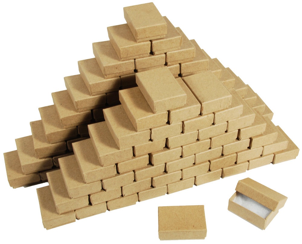 New 100 Kraft Cotton Filled Jewelry Gift Boxes 1 7/8" X 1 1/4&qu…