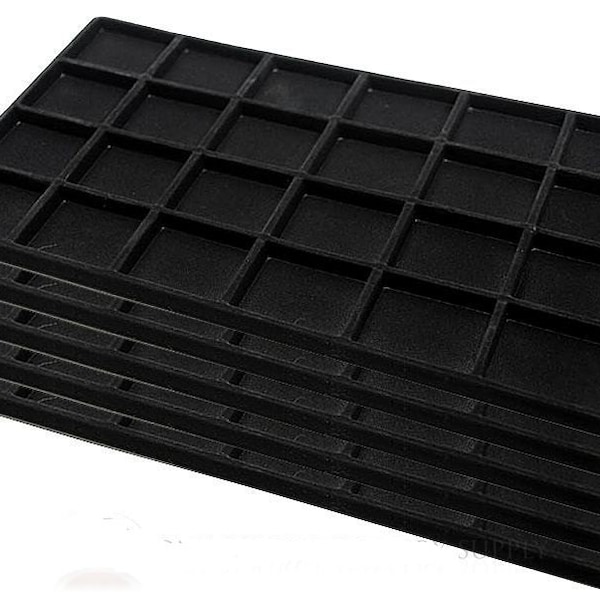 2 Black Insert Tray Liners W/ 24 Compartments Drawer Organizer