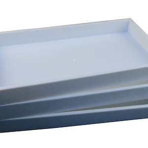 3  White Plastic Full-Size Stackable Storage Trays case