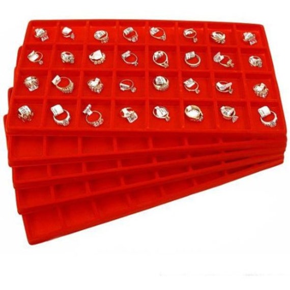 New 3 32 Compartment Red Tray Insert Drawer Organizer Etsy