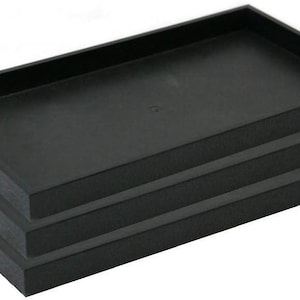 New 3 Black Plastic Full-Size Stackable storage Trays case