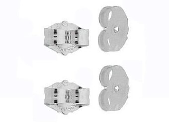 4 14K White Gold Earring Backs Ear Post Nuts Deluxe
