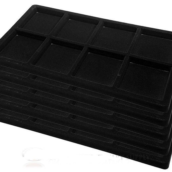 3 Black Insert Tray Liners W/ 8 Compartments Drawer Organizer
