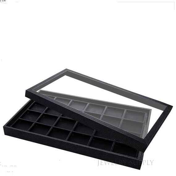 New 1 Acrylic Removable Top Storage Case W 1 Black 24 Etsy