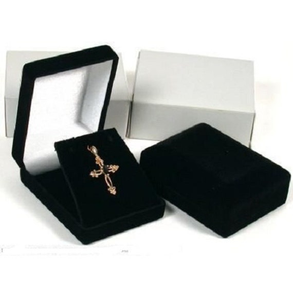 Black Velvet Jewelry Earring / Pendant Gift Boxes