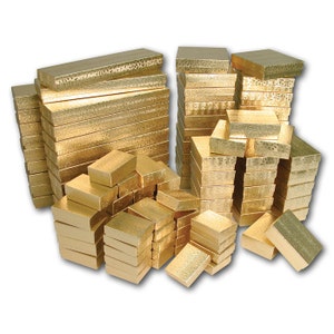 New  Lot OF 25 gold Cotton Filled jewelry gift Box Mixed  Jewelry Boxes Gift BOX