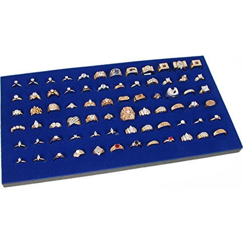3 Ring Display Pad 72 Slot Jewelry Travel Blue Foam Insert Etsy
