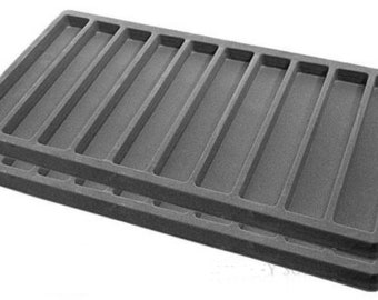 2 Gray Insert Tray Liners W/ 10 Slot Each Drawer Organizer Jewelry Displays