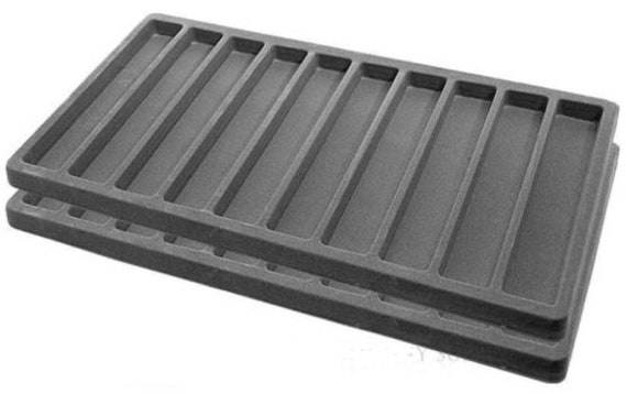 2 Gray Insert Tray Liners W 10 Slot Each Drawer Organizer Etsy