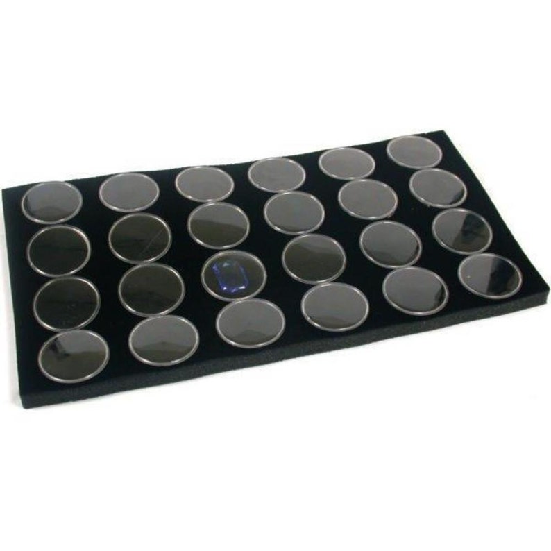 24 Black Bead Gem Jar Gemstone Tray Inserts Containers Holders Etsy