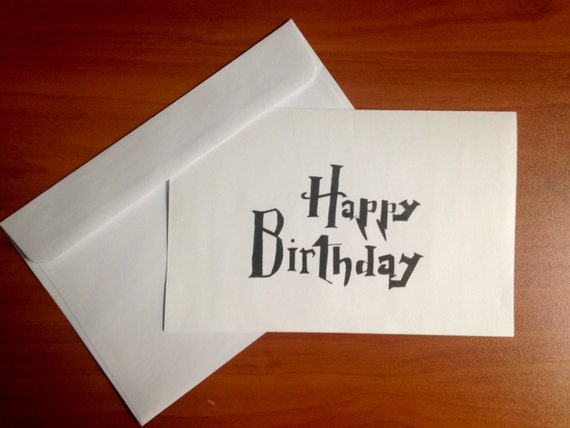 Printable Handwritten Harry Potter Style Birthday Card Etsy