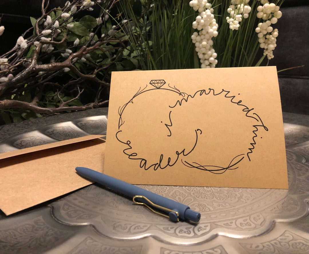 Jane Eyre Quote Card reader I Married Him // Her / Them / Etsy