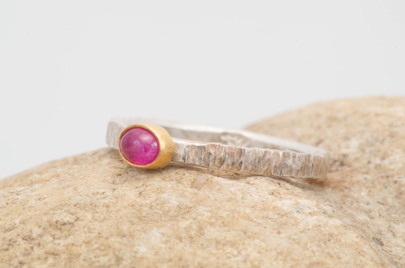 Birmese Ruby Stapelbare Ring afbeelding 1