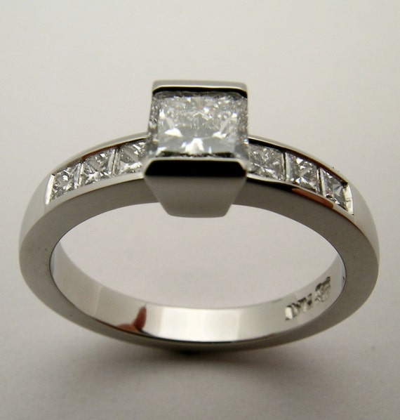 1 2 Carat Princess Cut Canadian Diamond Channel Set In 10 Etsy