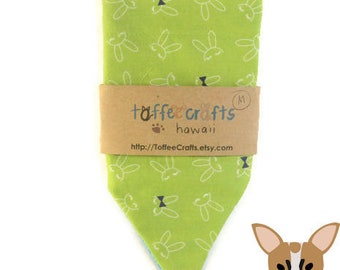 Reversible rabbit print slip-on pet bandana