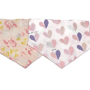 True Love Valentine&#39;s Day reversible pet bandana, dog bandana, cat bandana, collar bandana, no tie bandana, pet neckwear, snap bandana