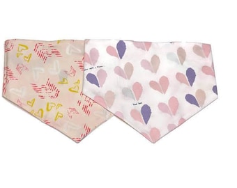 True Love Valentine's Day reversible pet bandana, dog bandana, cat bandana, collar bandana, no tie bandana, pet neckwear, snap bandana