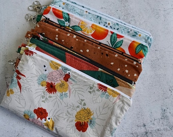 Zipper Pouch with Lobster Claw