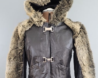 Vintage Jonathan Legault Leather and Faux Fur Jacket, Excellent Condition, Amazing Retro 70s Vibes