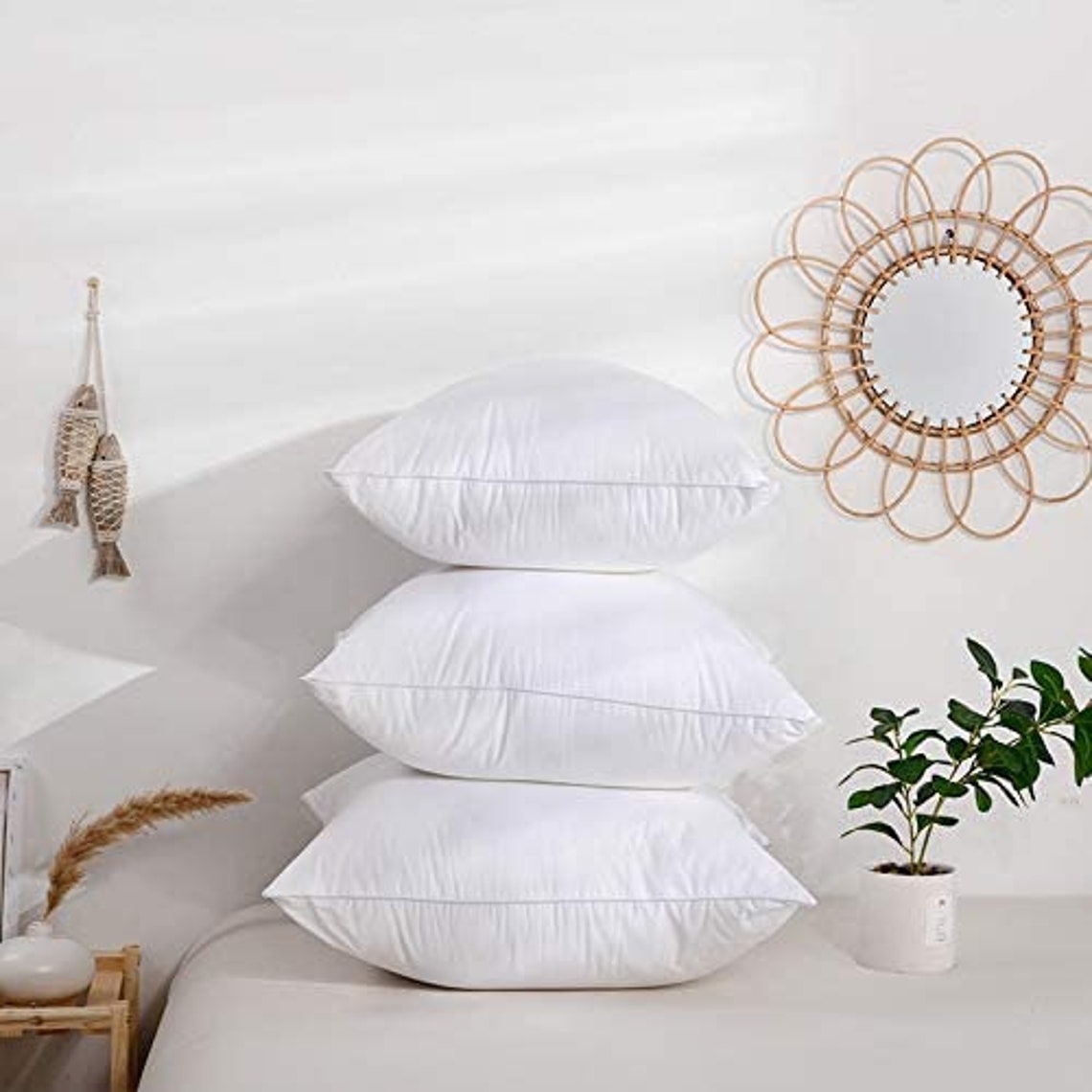 22x22 Premium Hypoallergenic Pillow Inserts White Lumbar Etsy