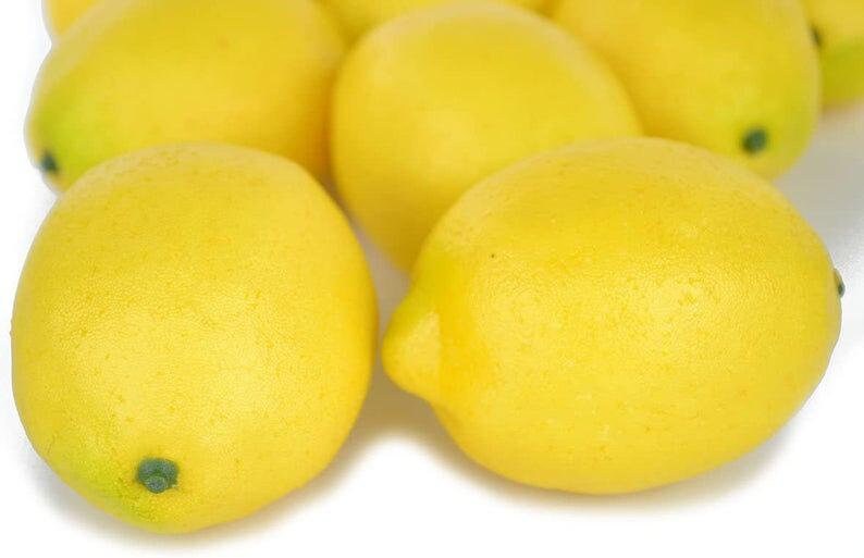 20 Fake Artificial Lemons Lemon Decor Kitchen Faux Fake Fruit Etsy