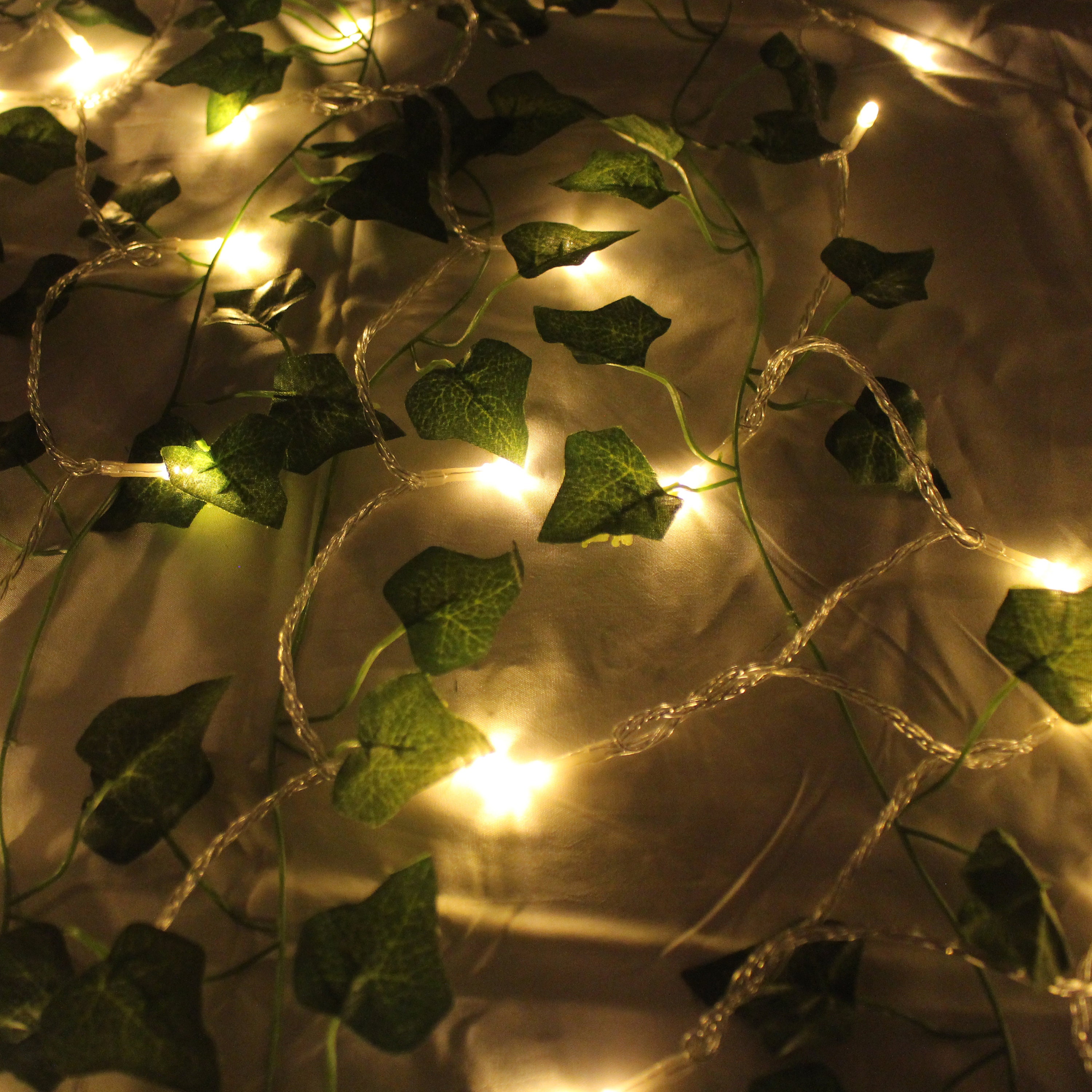 Fake Ivy Leaves with Lights Set of 12 Artificial Greenery Etsy