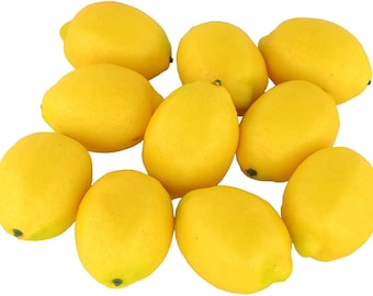 20Pc Mini Artificial Fake Fruit Yellow Lemons Simulation Fruit Home Decor Set UK