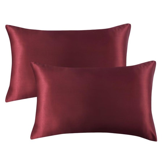 Silk Satin Pillow Cases 2 Pack Silky Pillowcases For Hair and Skin Cushion Cover 